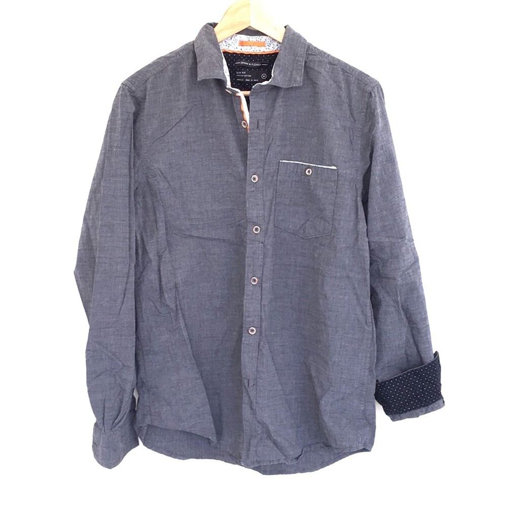 Denim & Flower button down shirt M EUC